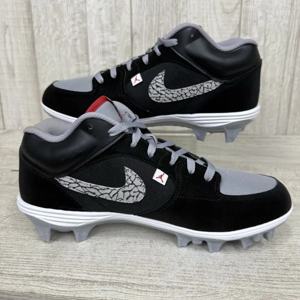 Jordan Stadium 90 Mens Size 11 Low TD Black Cement Football Cleats HQ0210-060